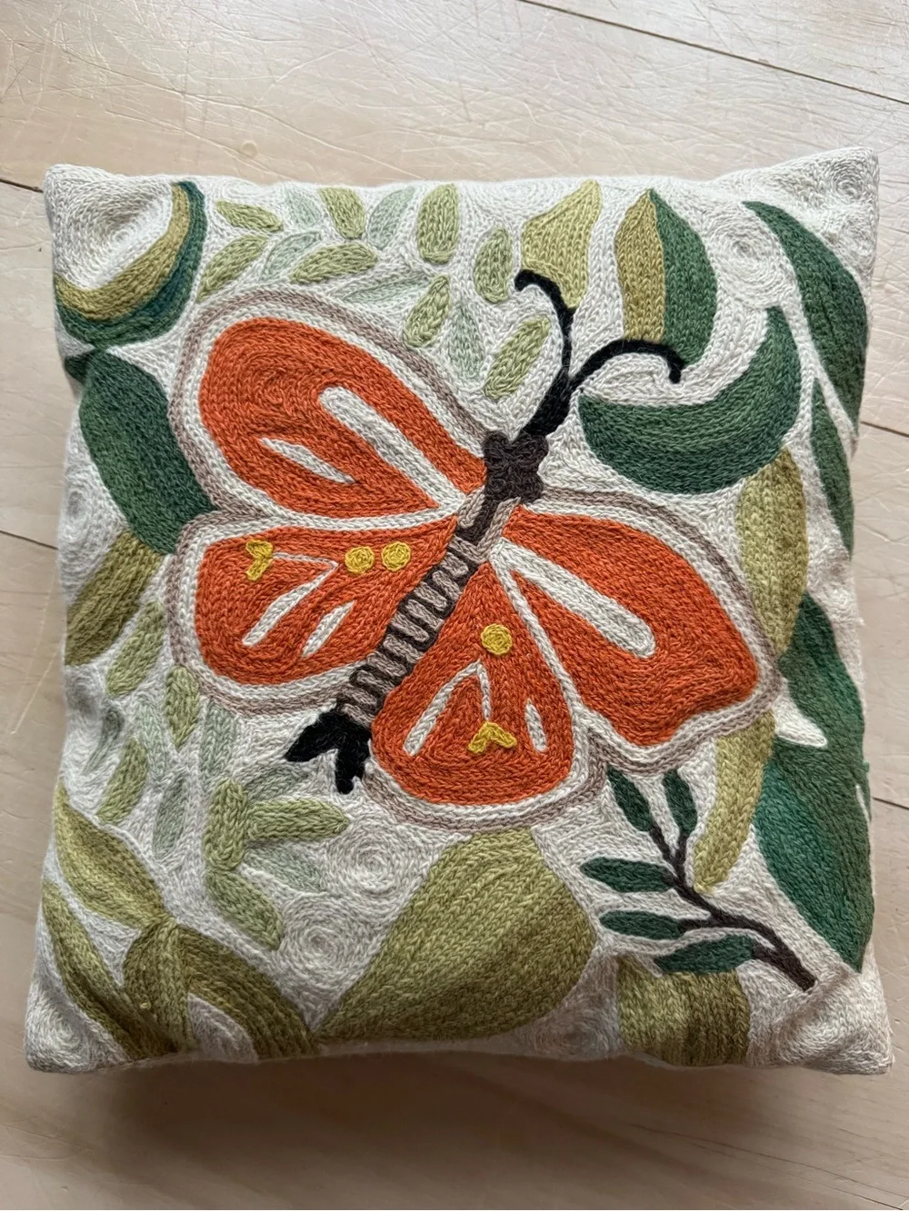 CV Collins 100% Wool Face Handmade 15 x 15in Pillow